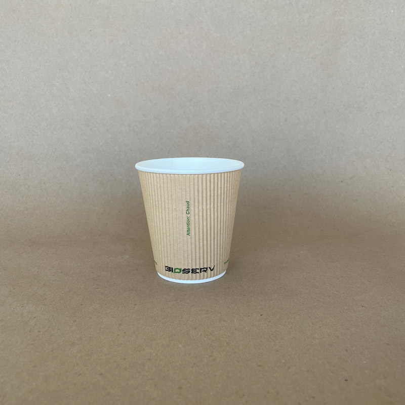 10oz. Kraft Bioserv Double Wall Comfort Grip Hot Cup BPI